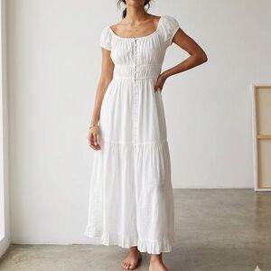 Boohoo White Tiered Maxi Dress